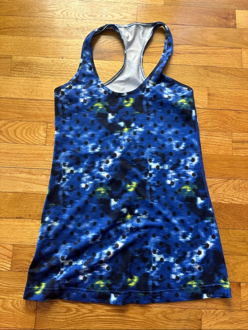 lululemon athletica Blue & Black Polka Dot Racerback Tank